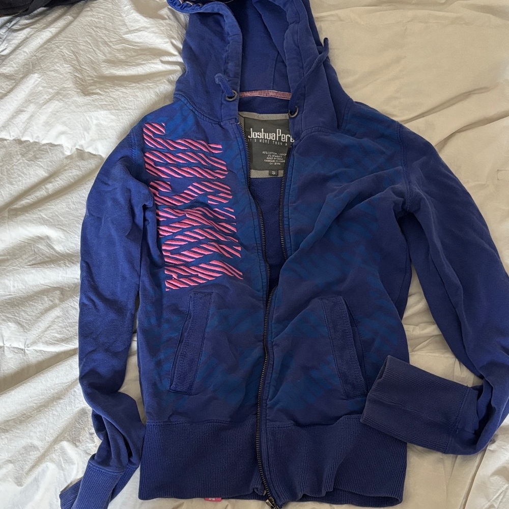 Joshua Perets Blue and Pink Hoodie